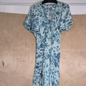 Light Blue Floral Maxi Dress - Women's Summer Dress